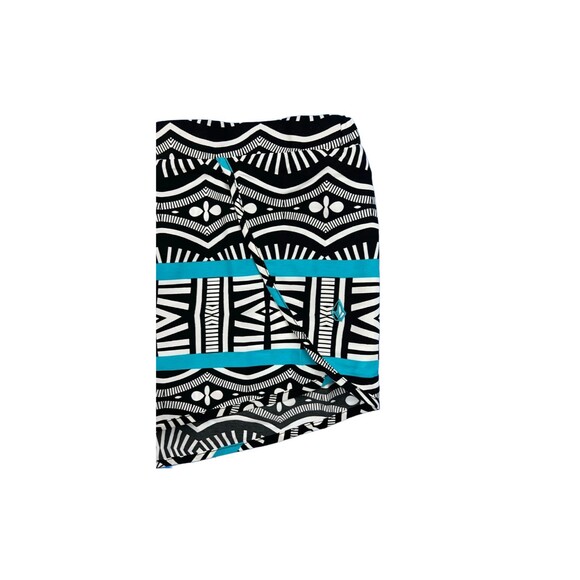 VOLCOM Shorts  Women's S  Swim Coverup Pull-on  Black White & Turquoise Print - Picture 3 of 6